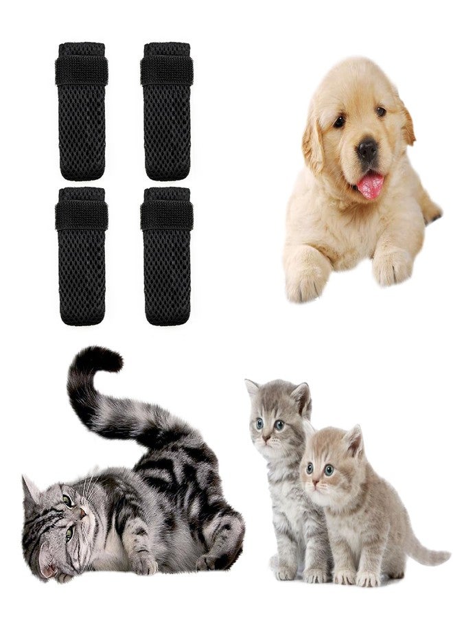 lygchii 4 PCS Cat Boots, Cat Mittens to Prevent Scratching, Breathable Mesh Cat Foot Covers, Adjustable Cat Claw Protectors or Cats When Bathing and Nail Trimming - Image 4